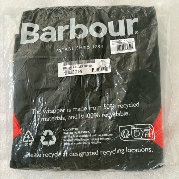 NWT BARBOUR X FLOWER MOUNTAIN Jacket in Black/ Fuchsia - Picture 11 of 16